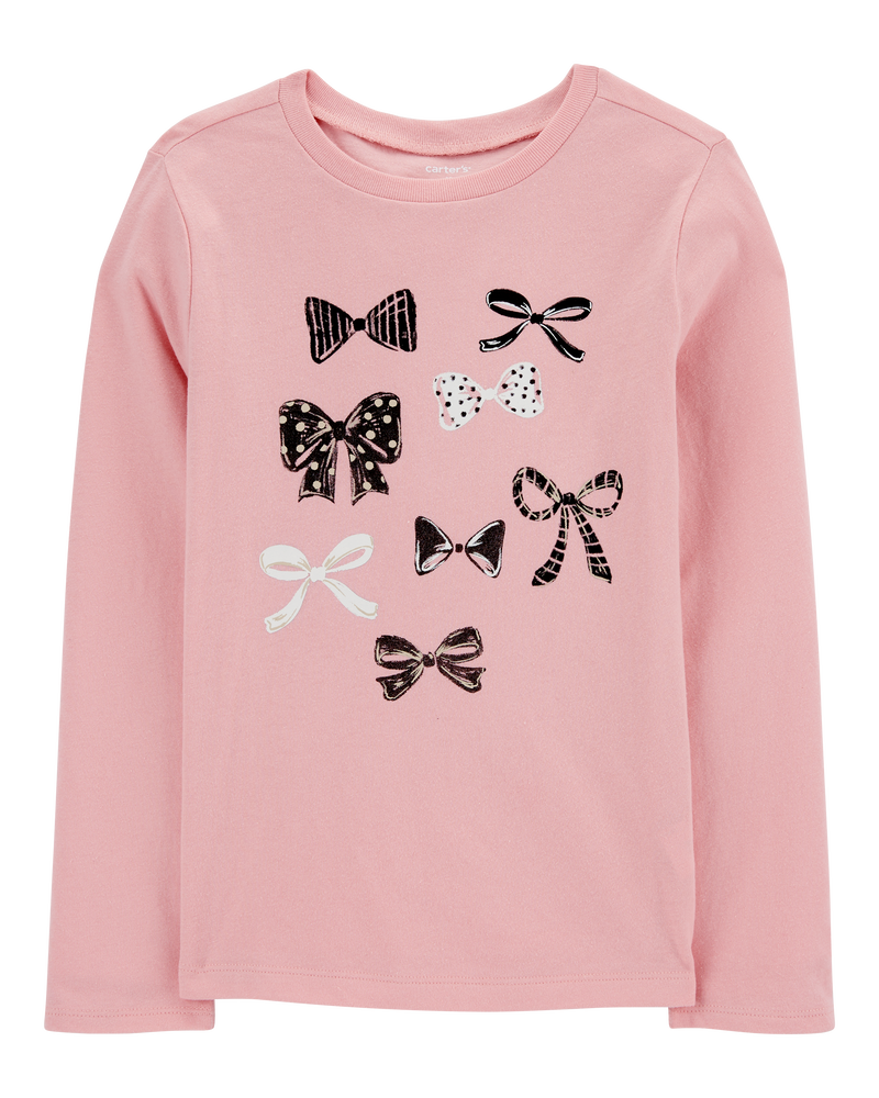 Kid Bow Long-Sleeve Graphic Tee, image 1 of 3 slides