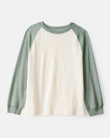 Garçons - T-shirt raglan à manches longues - Vert, 