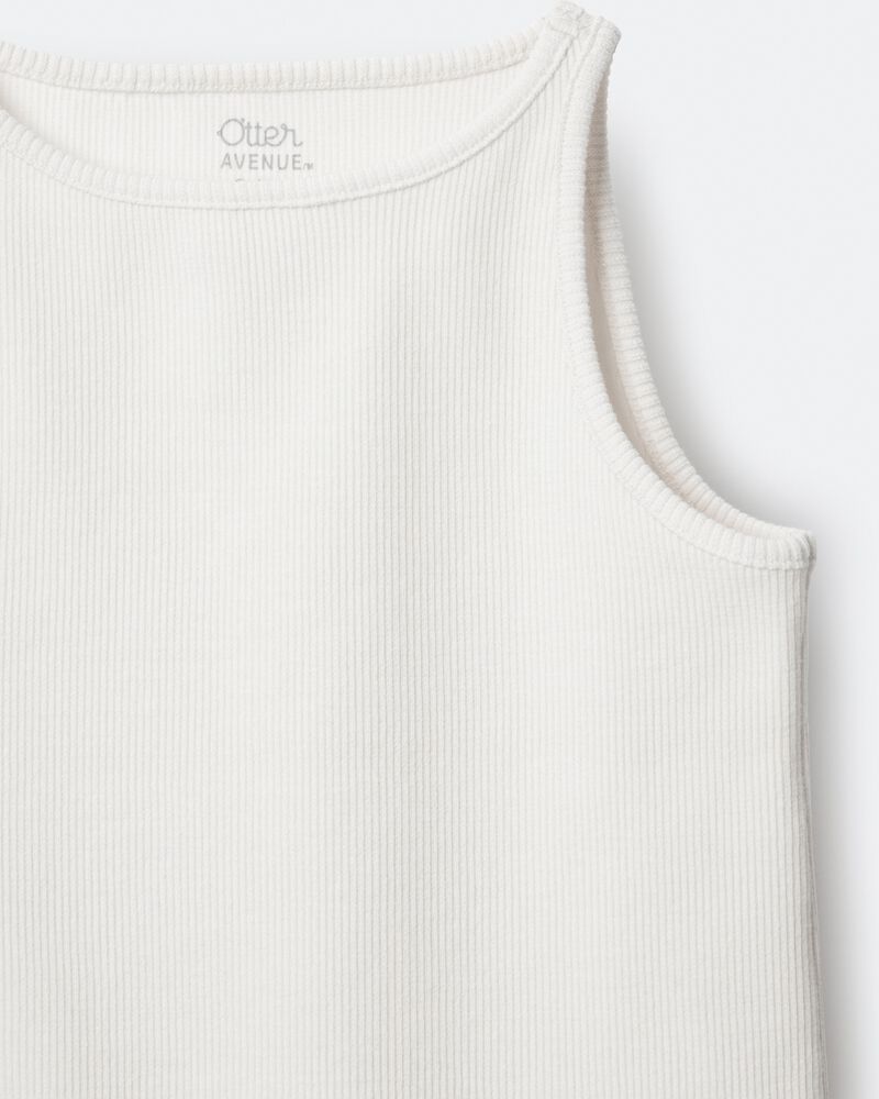 Toddler Girl Ribbed Tank Top - Cream, image 6 of 6 slides