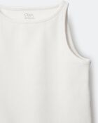 Toddler Girl Ribbed Tank Top - Cream, image 6 of 6 slides