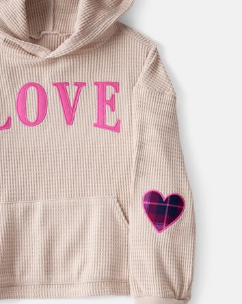 Girls Love Thermal Hooded Top - Brown, 