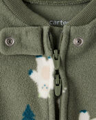 Baby Boy Yeti Fleece Loose Fit 2-Way Zip Sleeper - Green, image 2 of 5 slides