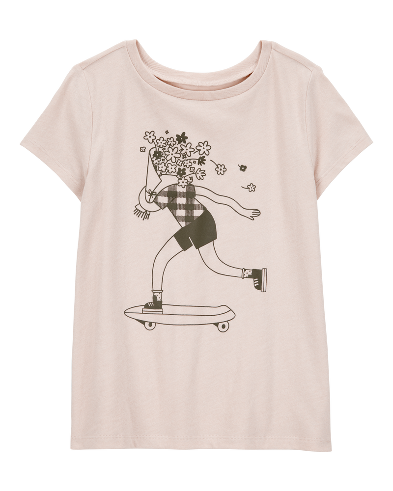 Kid Floral Skater Girl Graphic Tee, image 1 of 2 slides