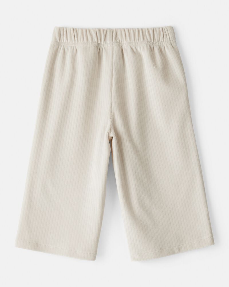 Baby Girl Ribbed Flare Pants - Tan, image 2 of 4 slides