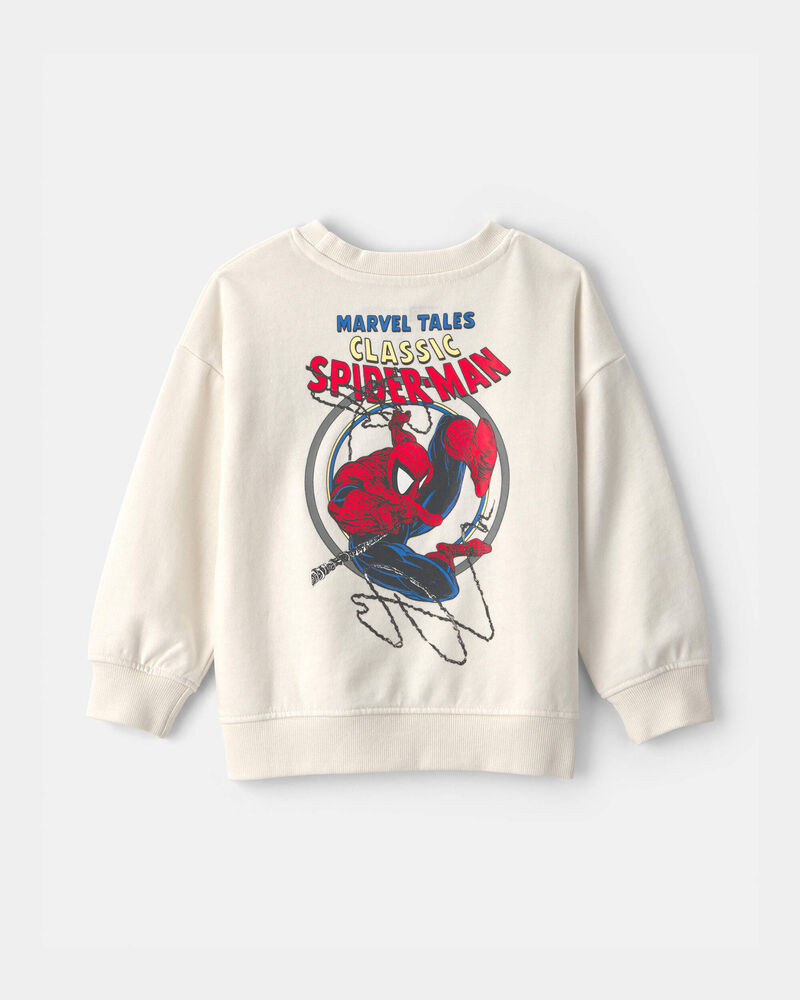 Toddler Boy &copy;Marvel Spider-Man French Terry Pullover Sweatshirt - White, image 2 of 4 slides