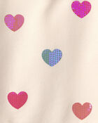 Toddler Girl Sequin Heart French Terry Pullover Sweatshirt - Cream, image 3 of 4 slides