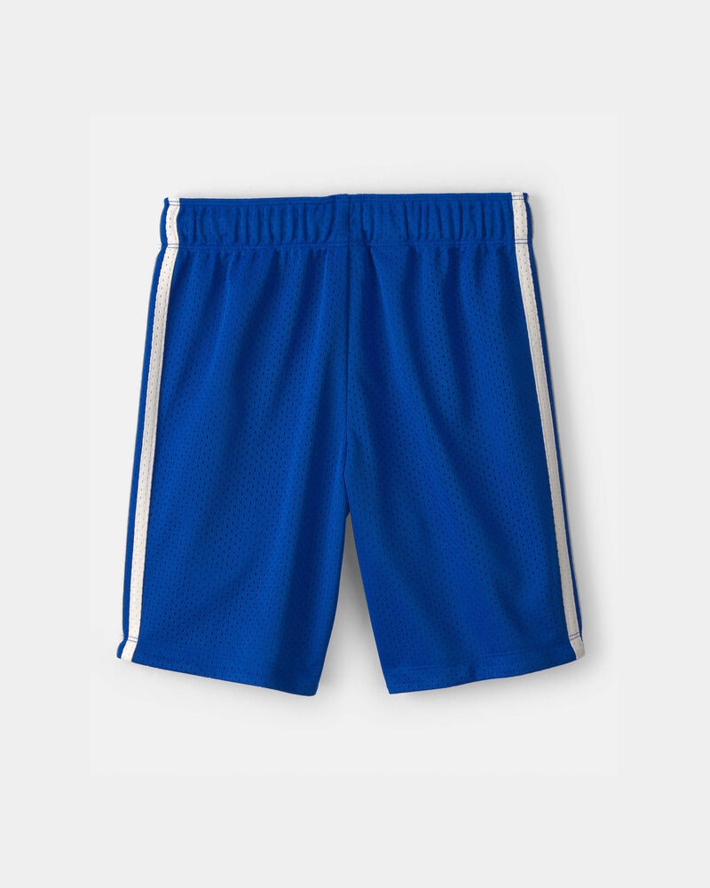 Boys Striped Mesh Active Shorts - Blue, image 2 of 5 slides