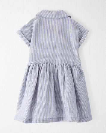 Organic Cotton Striped Button-Front Dress
, 