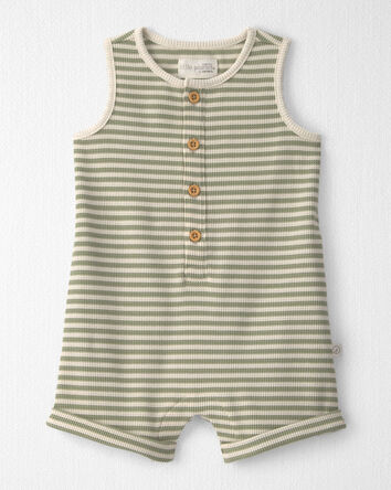 Baby Organic Cotton Waffle Knit in Stripes, 