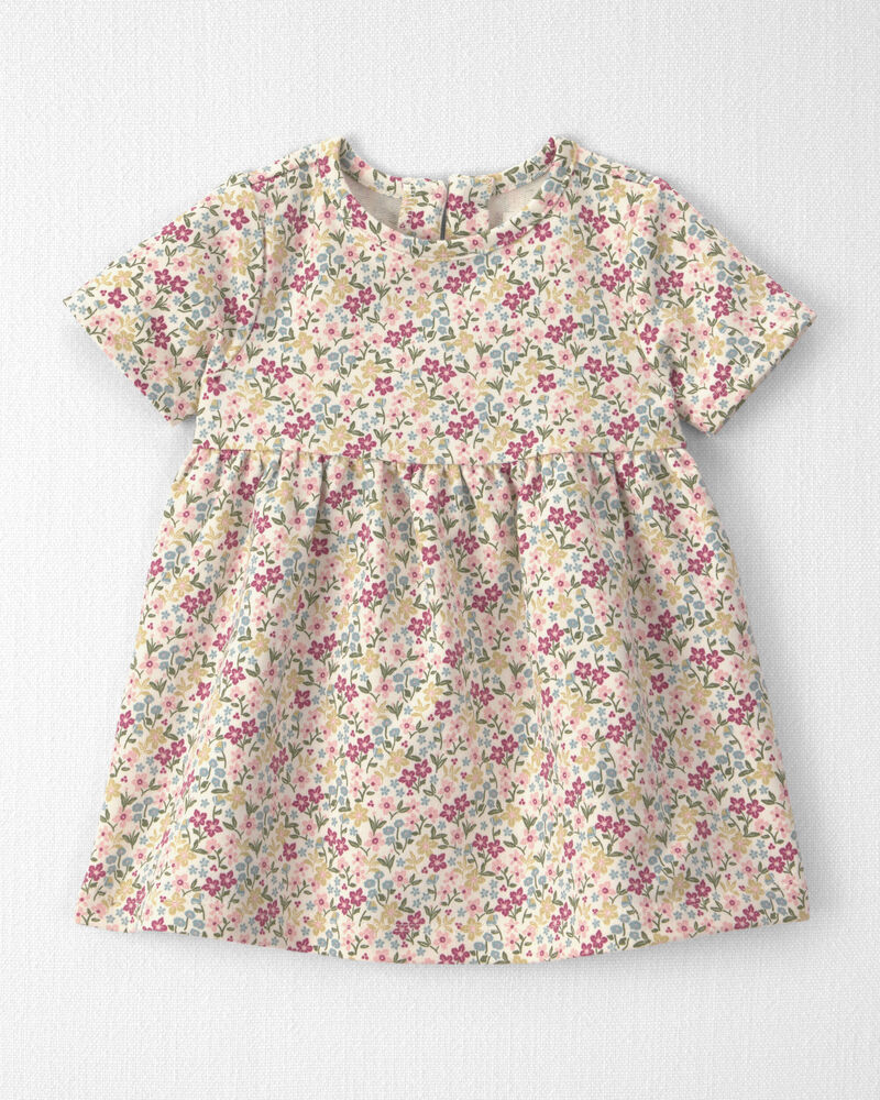 Baby Girl Organic Cotton French Terry Dress, image 1 of 5 slides