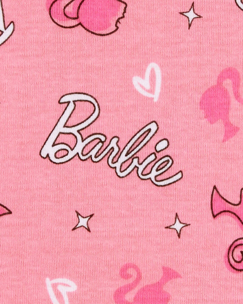Girls Barbie Snug Fit Cotton 2-Piece Pyjamas - Pink, image 2 of 3 slides