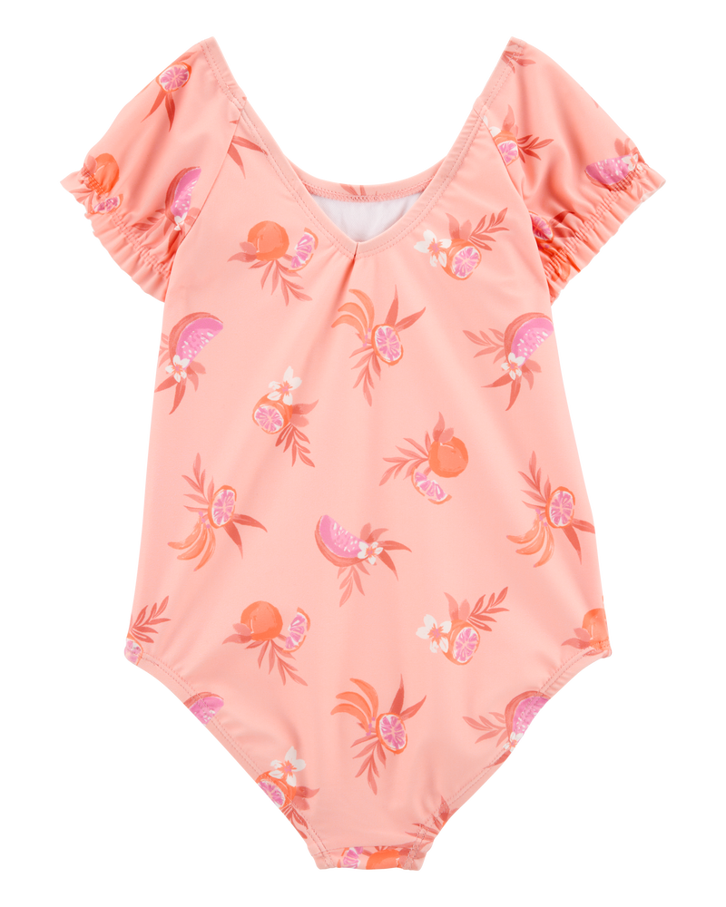 Toddler 1-Piece Fruit Swimsuit-Coral, image 2 of 4 slides