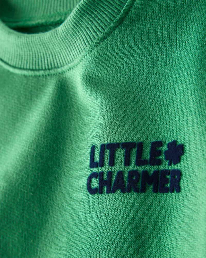 B&eacute;b&eacute; gar&ccedil;on - Ensemble 2 pi&egrave;ces t-shirt &agrave; manches longues et pantalon Charmer de la Saint-Patrick &ndash; Vert, image 6 sur 6 diapositives