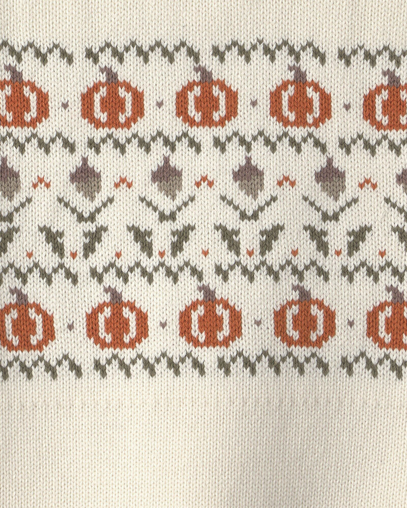 Jeune - Chandail tricot motif jacquard en coton biologique, image 3 sur 3 diapositives