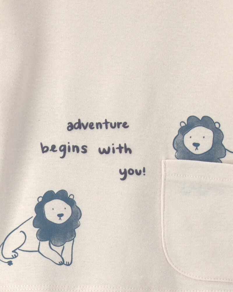 B&eacute;b&eacute; gar&ccedil;on - Ensemble 4 pi&egrave;ces haut et pantalon &agrave; motif lion, image 5 sur 6 diapositives