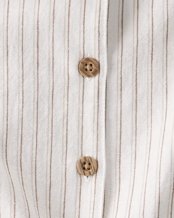 B&eacute;b&eacute; fille - Ensemble 3 pi&egrave;ces haut sans manches &agrave; rayures et short - Blanc, 