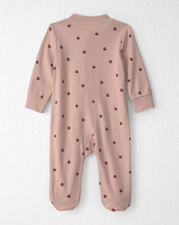 Baby Girl Organic Cotton Sleepers in Apples, 