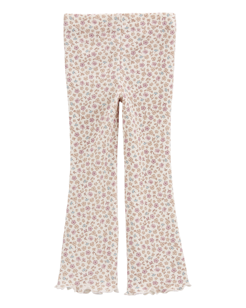 Toddler Floral Thermal Flare Pants, image 4 of 6 slides
