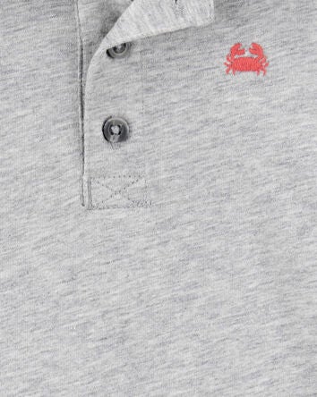 Baby Polo Romper-Grey, 