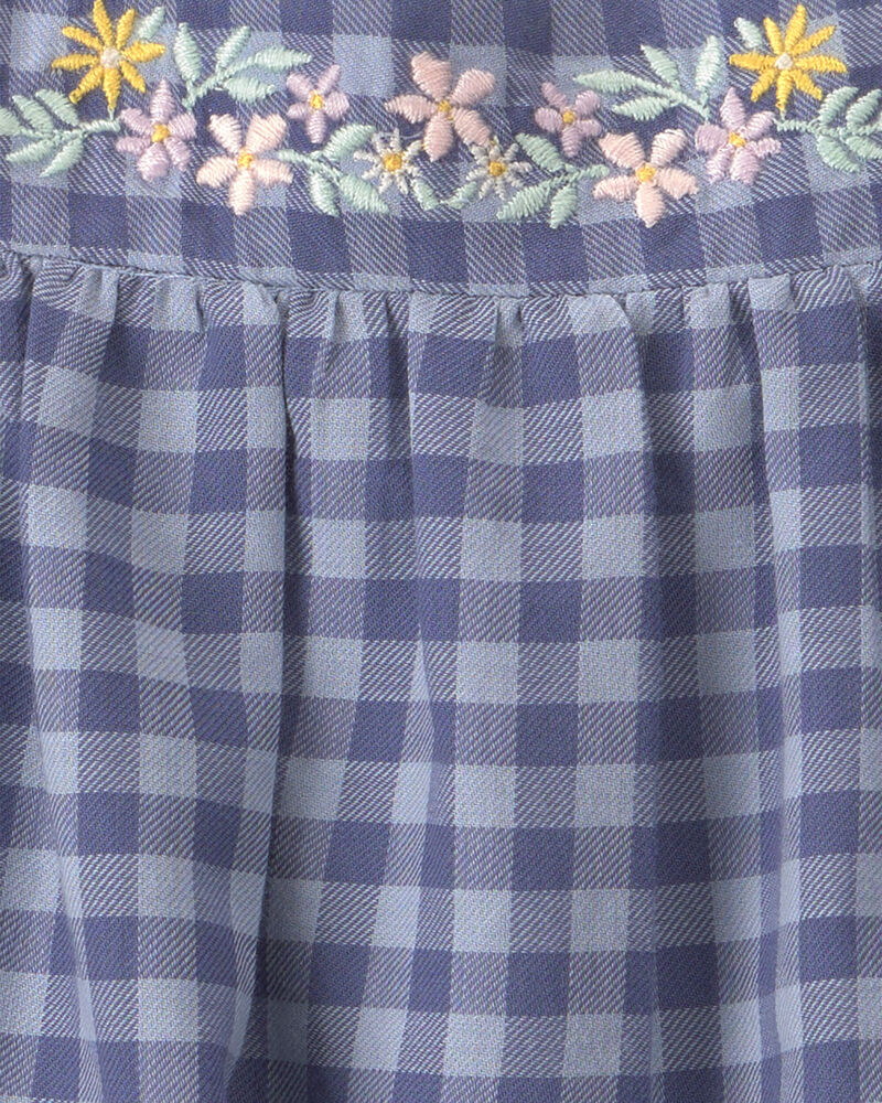 Baby Girl Gingham Twill Top - Blue, image 6 of 7 slides