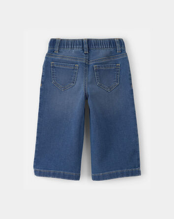 Baby Girl Drawstring Wide-Leg Jeans - Dark Wash, 