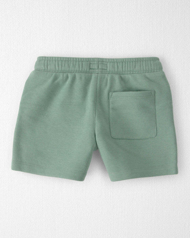 Toddler Boy Recycled Shorts Made with Organic Cotton in Palm Green, image 3 of 5 slides