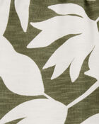 Baby Tropical Print Pull-On French Terry Shorts - Green/White, image 3 of 4 slides