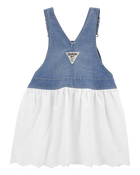 Toute-petit fille - Robe chasuble en denim ajour&eacute;, image 2 sur 3 diapositives