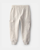 Toddler Boy French Terry Cargo Knit Joggers - Grey, image 2 of 5 slides