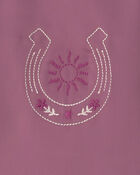 Girls 'Sundance Ranch' Horse Poplin Bomber Jacket - Purple, image 7 of 9 slides