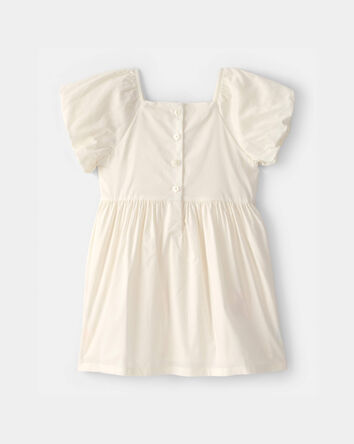 Toddler Girl Floral Puff Sleeve Dress - Ivory, 