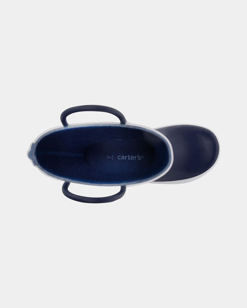 Toddler Boy Striped Rain Boots - Navy/White, image 4 of 6 slides