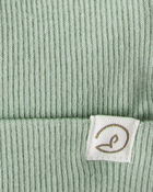 Bébé - Emballage de 2 bonnets en coton biologique côtelé - Vert genévrier, bleu, image 3 sur 4 diapositives