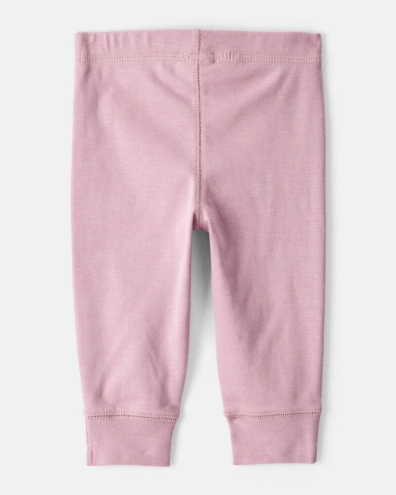 B&eacute;b&eacute; fille - Emballage de 2 pantalons en coton &agrave; enfiler&nbsp;&ndash; Bleu, rose, image 2 sur 5 diapositives