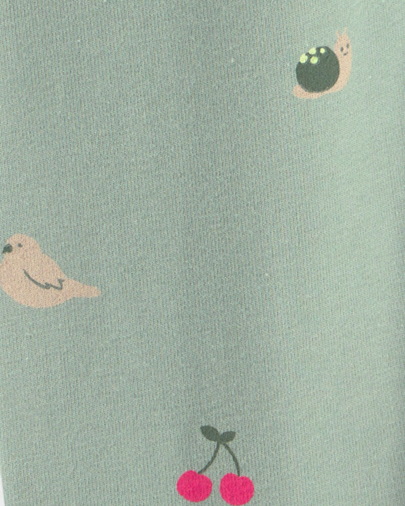 Baby Girl Butterfly Pull-On Stretch Leggings - Green, image 3 of 4 slides
