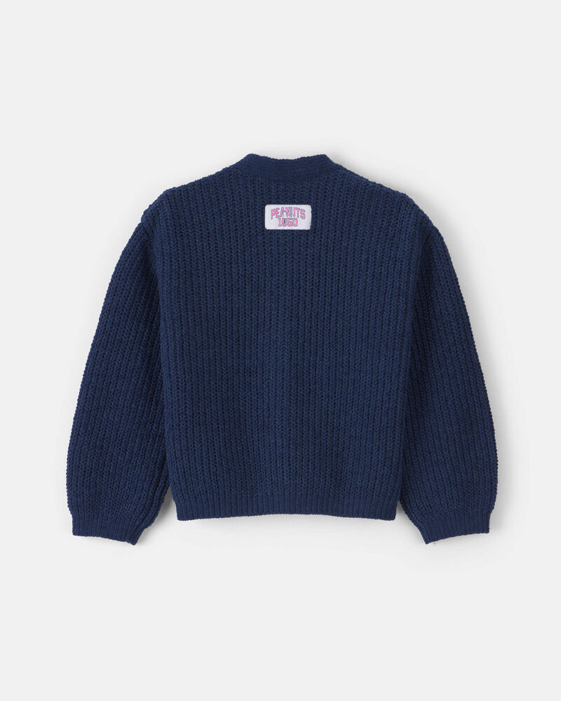 Filles - Cardigan en tricot Snoopy des Peanuts &ndash; Bleu marine, image 2 sur 4 diapositives