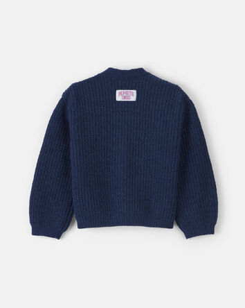 Girls Peanuts Snoopy Cardigan Sweater - Navy Blue, 