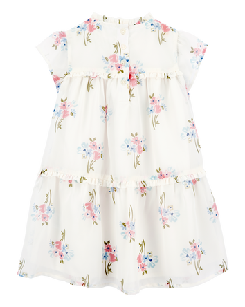 Toddler Floral Tiered Short-Sleeve Dress, 