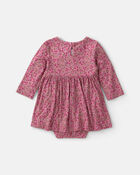 B&eacute;b&eacute; fille - Robe cache-couche PurelySoft&trade; &agrave; manches longues et motif floral &ndash; Rose, image 2 sur 4 diapositives