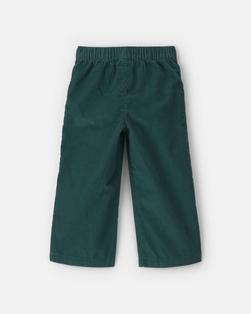 Pantalon en velours c&ocirc;tel&eacute; &agrave; jambe large &agrave; motif chien - Vert, image 4 sur 5 diapositives