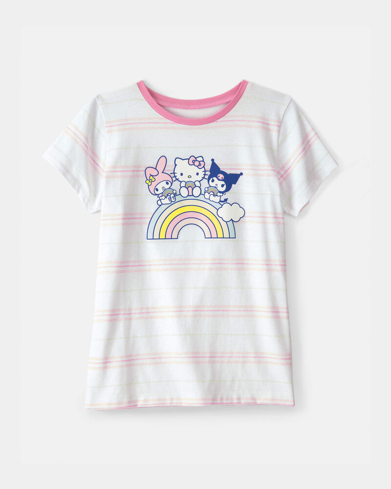 Filles - T-shirt &agrave; rayures &agrave; imprim&eacute; Hello Kitty&reg; - Blanc, image 1 sur 2 diapositives