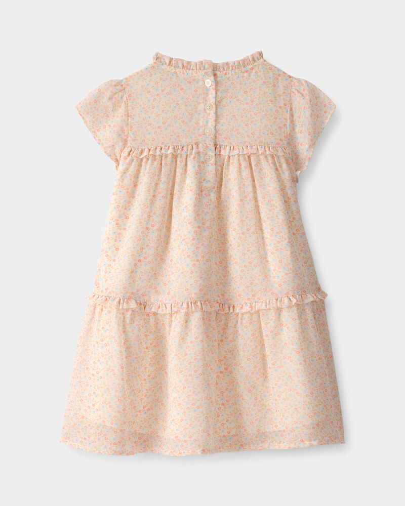 Toddler Girl Floral Tiered Dress - Pink, image 2 of 4 slides