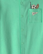 Baby Boy Sports Romper - Green, image 2 of 3 slides