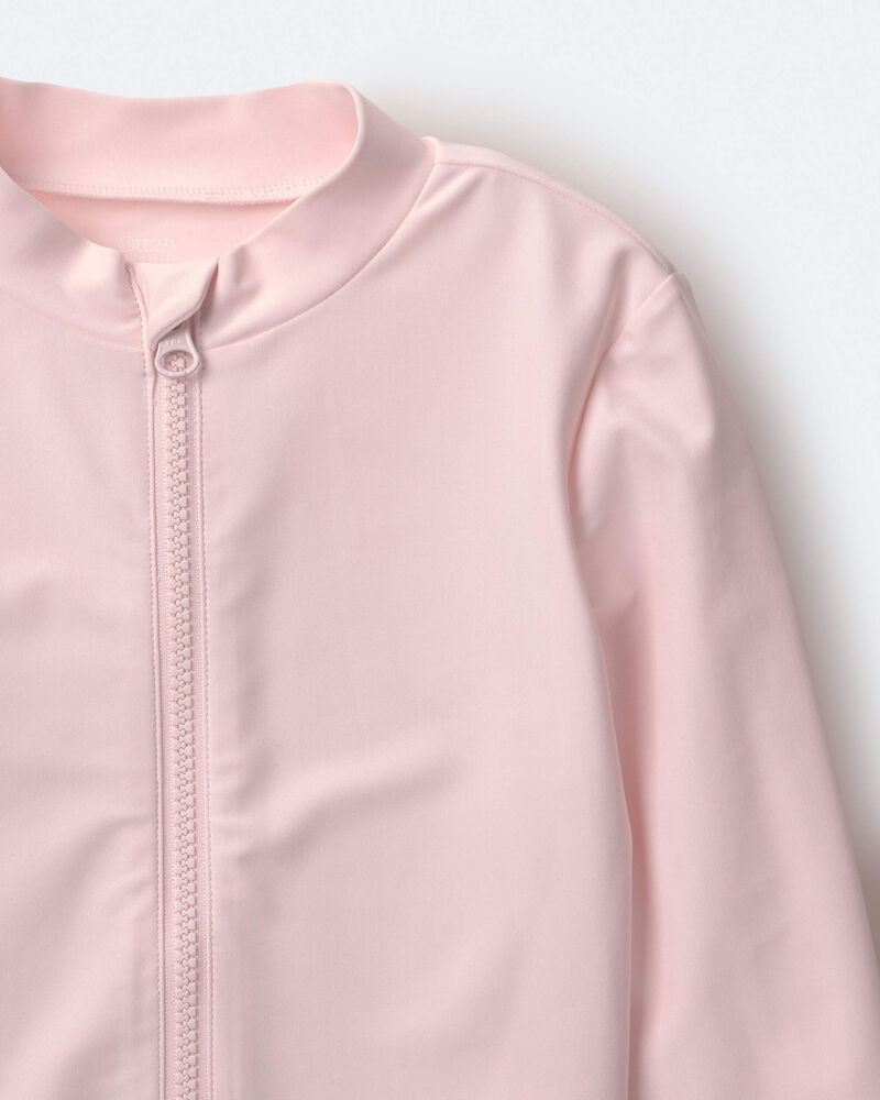 Toddler Full-Zip Long-Sleeve Rashguard - Blush, image 7 of 7 slides