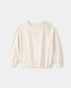 Tout-petit fille - Chandail en jersey bouclette &laquo;Ready Set Play&raquo; - Ivoire, image 1 sur 3 diapositives
