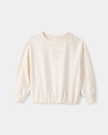 Tout-petit fille - Chandail en jersey bouclette &laquo;Ready Set Play&raquo; - Ivoire, 