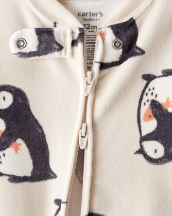 Baby Boy Penguin DreamPlush Long-Sleeve Snug Fit 1-Piece Pyjamas - Cream, 