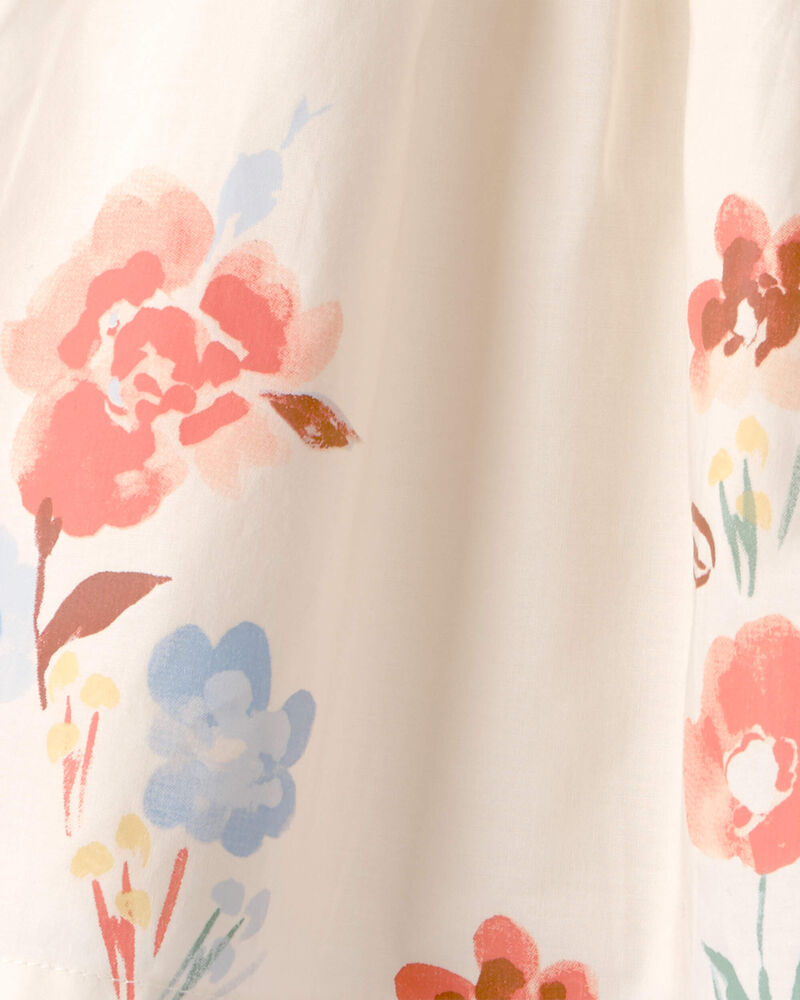 Baby Girl Short-Sleeve Floral Dress - Cream, image 4 of 5 slides