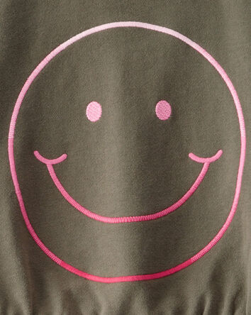 Kid Oversized Graphic Sweatshirt - Olive, 