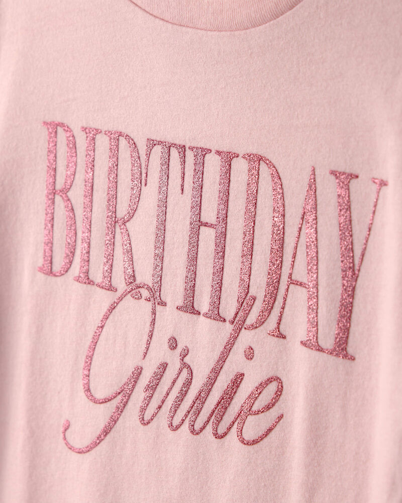 Girls 'Birthday Girlie' Graphic Tee - Pink, image 2 of 4 slides